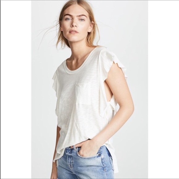 Free People So Easy Tee in Ivory Sz Medium - Picture 2 of 6